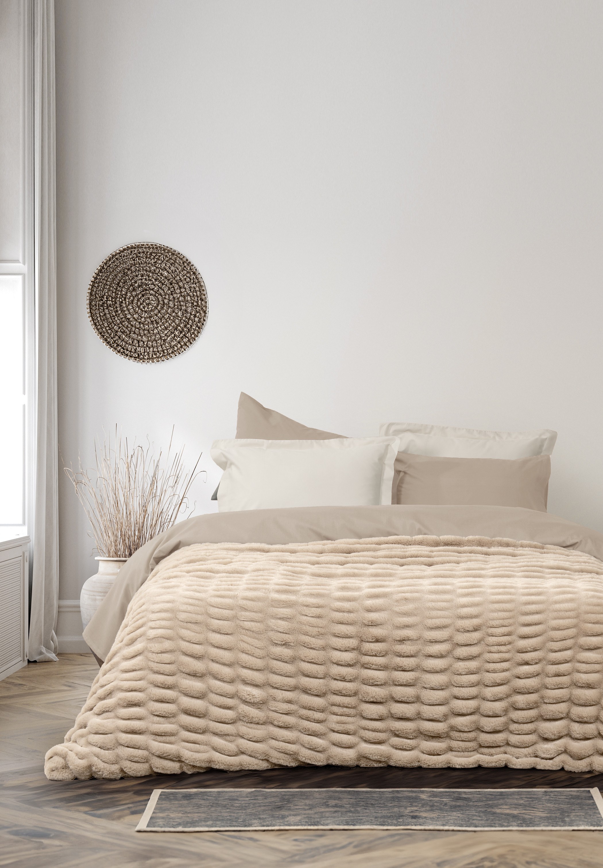 Nima - ΣΗΜΑΝΤΙΚΟ: Σε περίπτωση διαφοράς τιμής από το κατάστημα ισχύει παντα και μόνο η τιμή του καταστήματος Κουβέρτα Υπέρδιπλη Nima Mossy Beige 220x240