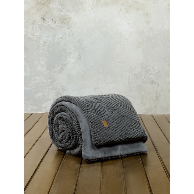 Κουβερτοπάπλωμα Μονό Nima Velva Dark Gray 160x220