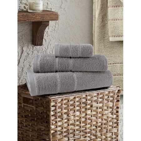 Σετ Πετσέτες 3 Τεμαχίων Nima Pivot Gray 30x50+50x90+70x140