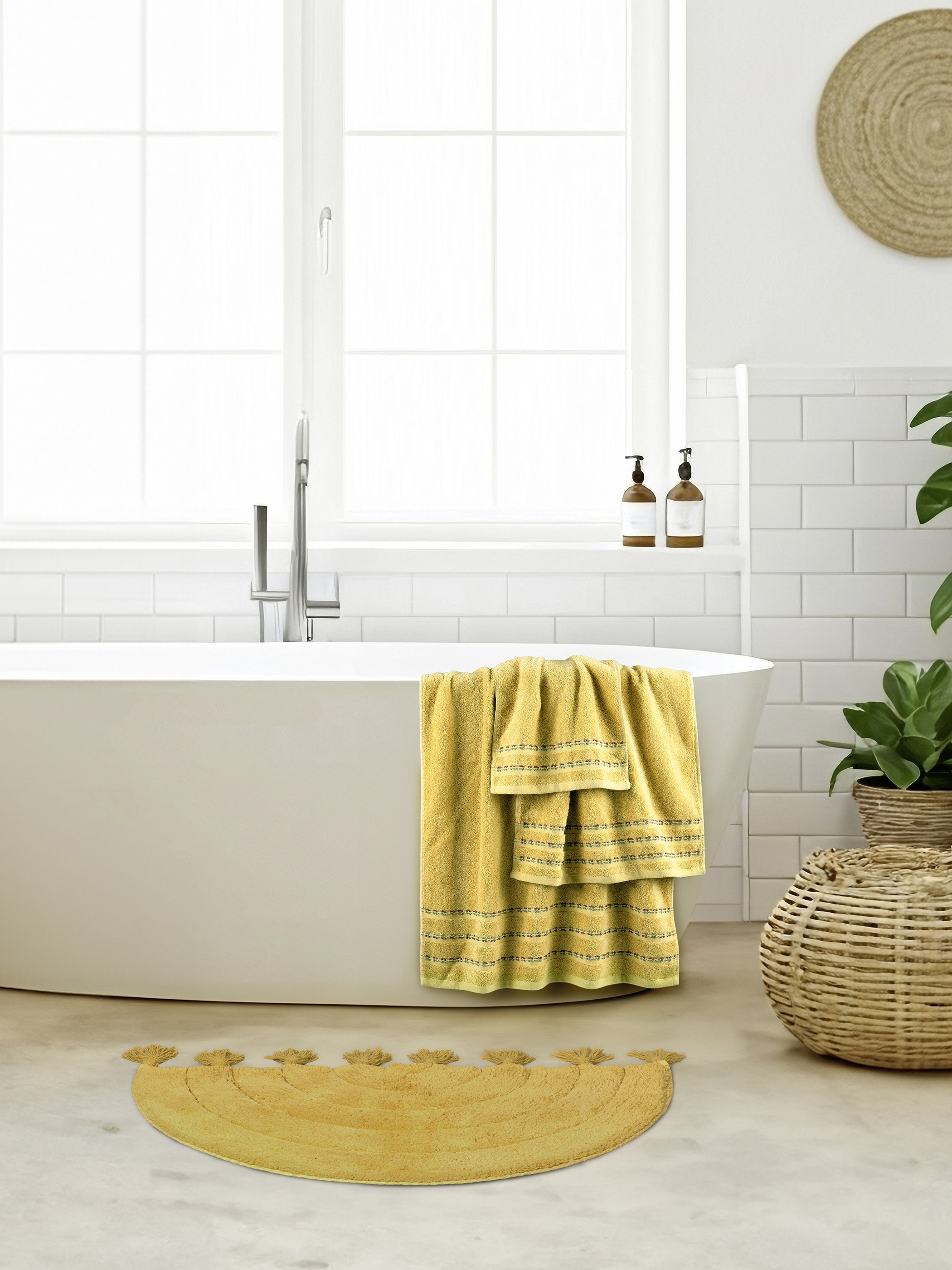 Nima - ΣΗΜΑΝΤΙΚΟ: Σε περίπτωση διαφοράς τιμής από το κατάστημα ισχύει παντα και μόνο η τιμή του καταστήματος Σετ Πετσέτες 3 Τεμαχίων Nima Retour Mustard 30x50+50x90