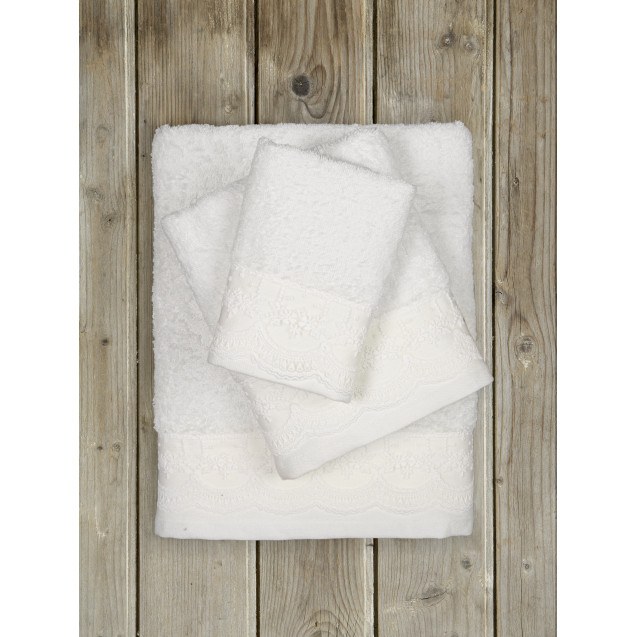 Σετ Πετσέτες 3 Τεμαχίων Nima Amour White...