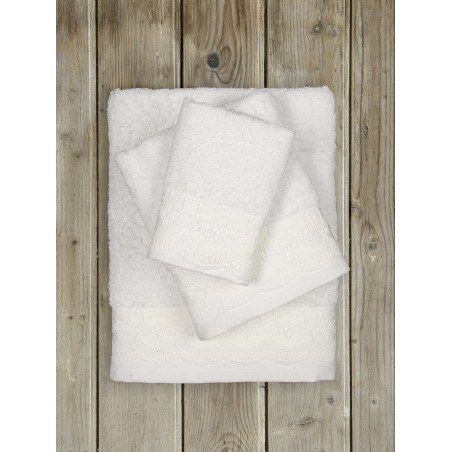 Σετ Πετσέτες 3 Τεμαχίων Nima Amour White 30x50+50x90+70x140