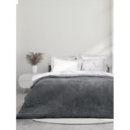 Κουβερτοπάπλωμα Υπέρδιπλο Nima Velva Dark Gray 220x240