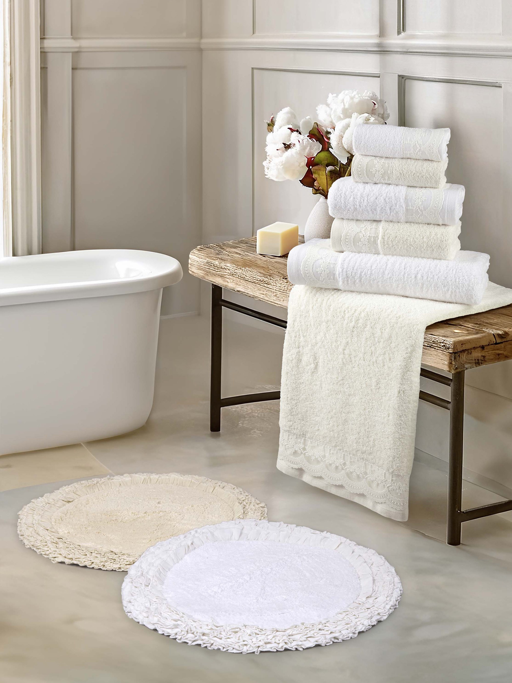 Σετ Πετσέτες 3 Τεμαχίων Nima Amour Ivory 30x50+50x90+70