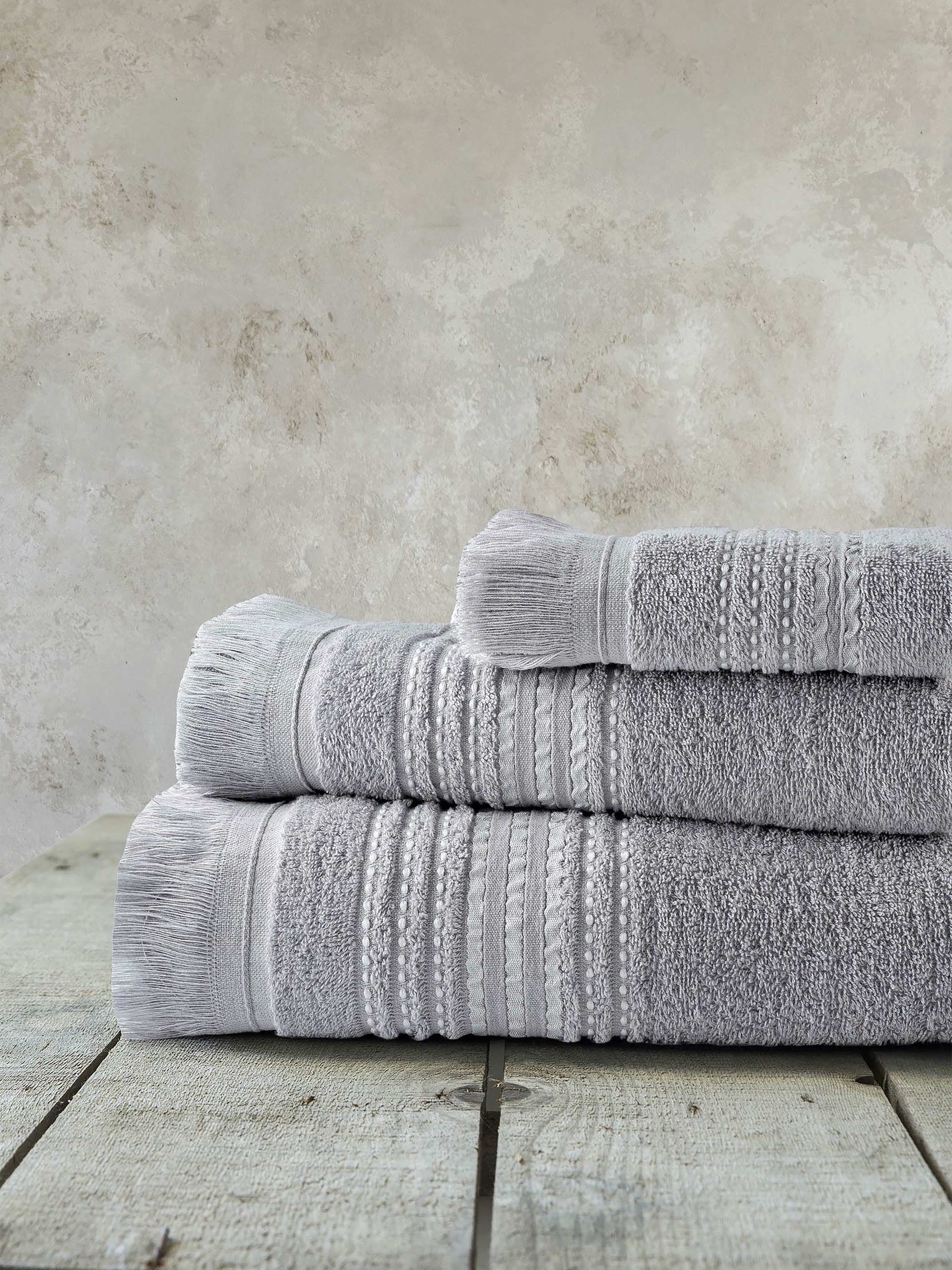 Σετ Πετσέτες 3 Τεμαχίων Nima Allora Gray 30x50+50x90+70