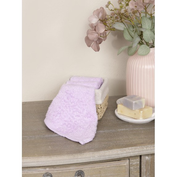 Καλαθάκι Με Λαβέτες 3 Τεμαχίων Nima Bamboo Bloom Lilac 25x25