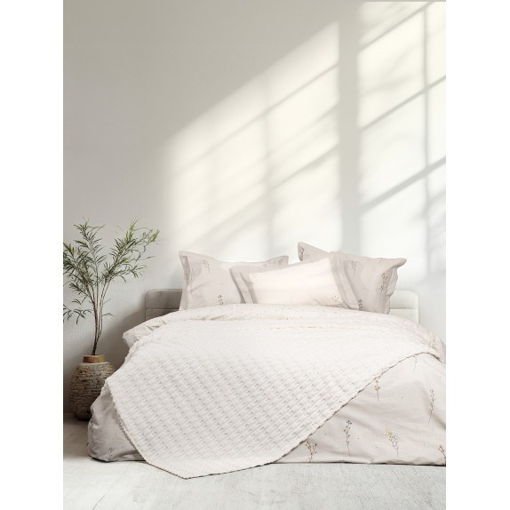 Κουβέρτα Μονή Nima Savara Ivory 160x220