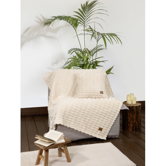 Κουβέρτα Καναπέ Nima Savara Light Beige 130x170