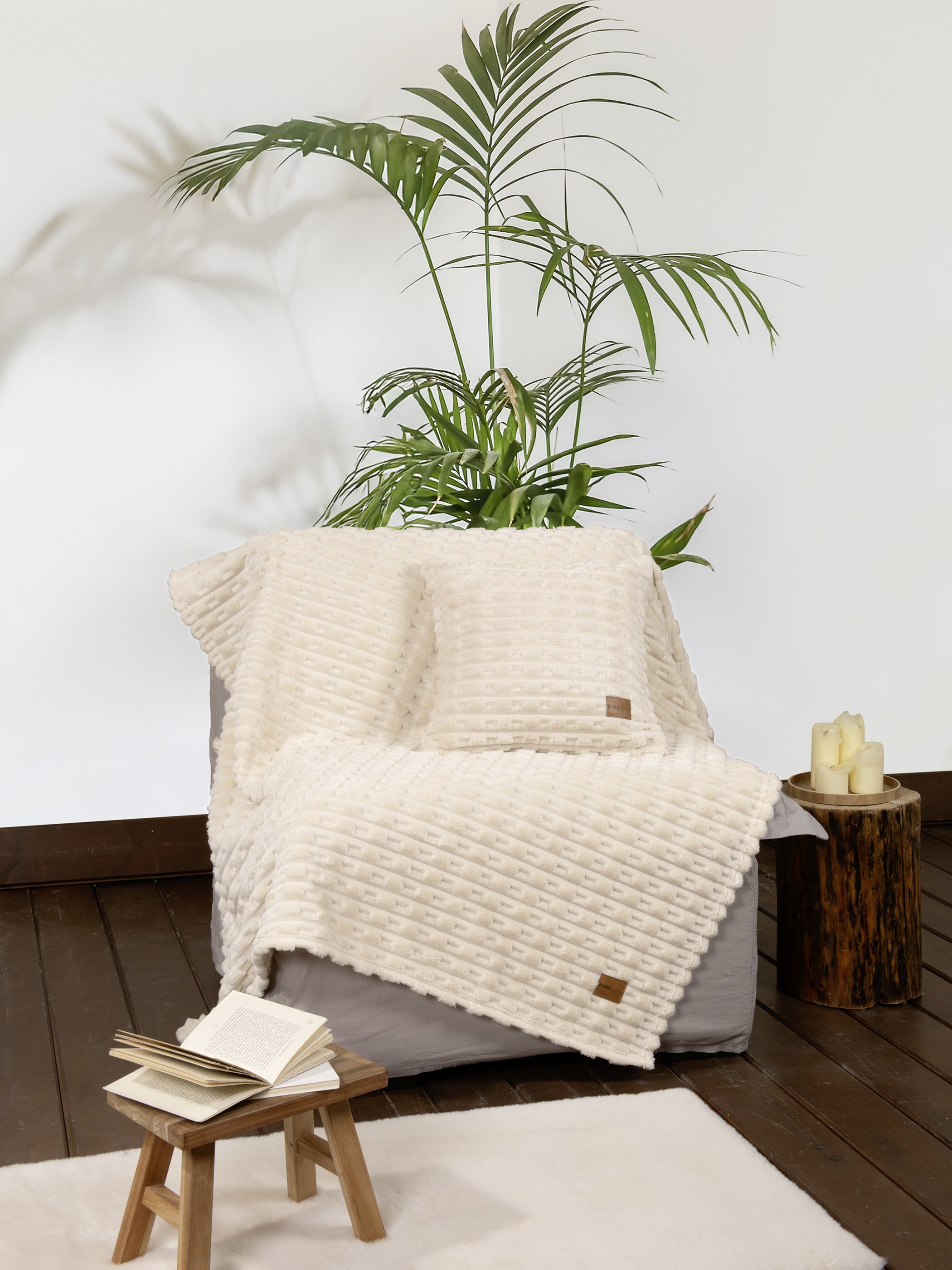 Κουβέρτα Καναπέ Nima Savara Light Beige 130x170