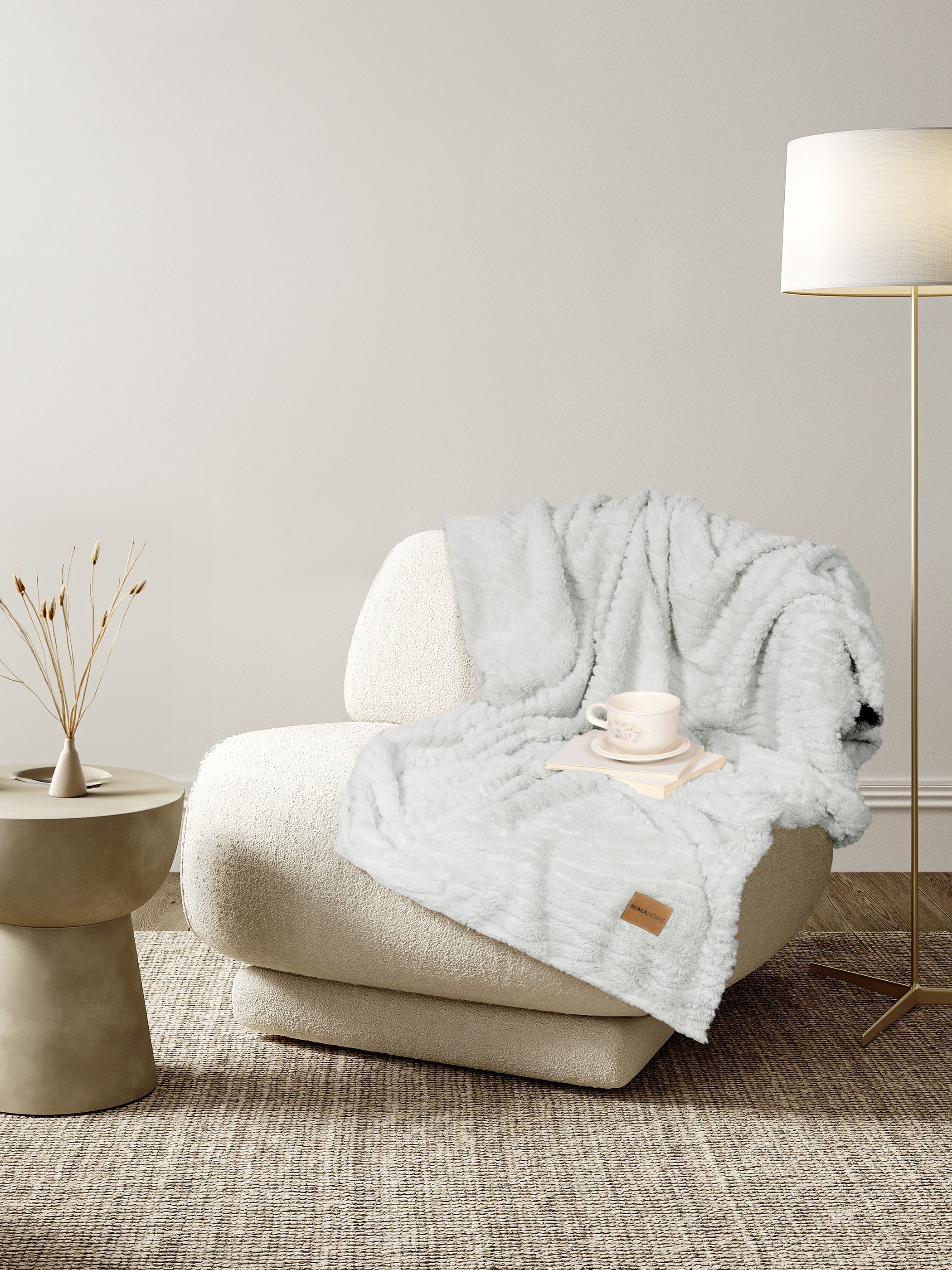 Κουβέρτα Καναπέ Nima Serenus Gray 130x170