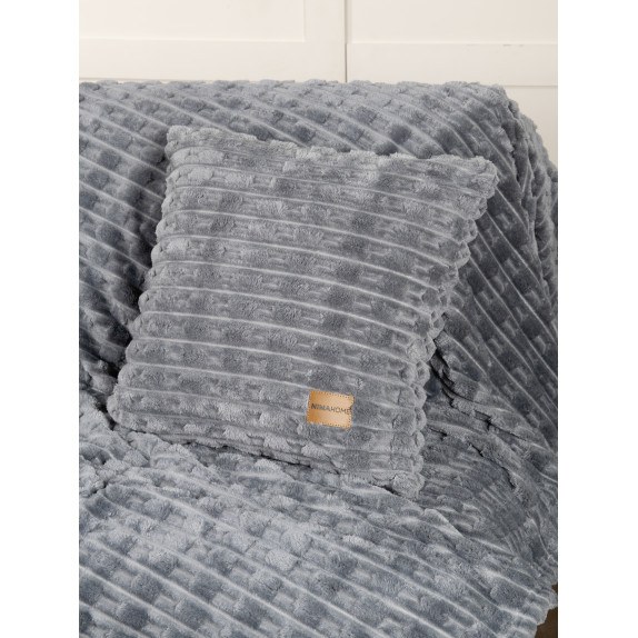 Μαξιλαροθήκη Διακόσμησης Nima Savara Dark Gray 45x45