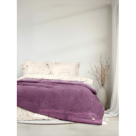 Κουβερτοπάπλωμα Υπέρδιπλο Nima Muffle Mauve 220x240