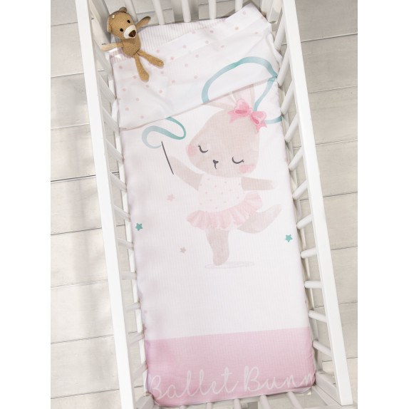 Σετ Σεντόνια Λίκνου 2 Τεμαχίων Nima Ballet Bunny 70x110