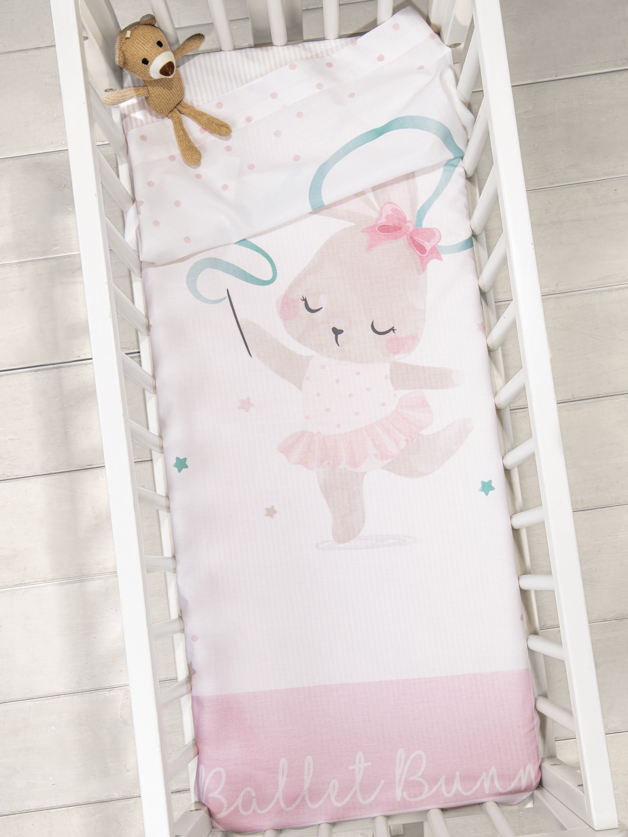 Σετ Σεντόνια Λίκνου 2 Τεμαχίων Nima Ballet Bunny 70x110