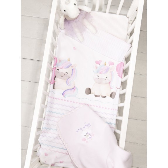 Σετ Σεντόνια Λίκνου 2 Τεμαχίων Nima Luni Uni 70x110