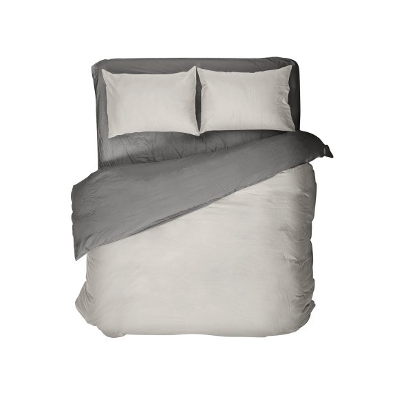 Παπλωματοθήκη King Size Nima Oat Beige / Midnight Gray...