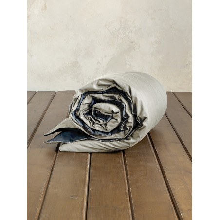 Παπλωματοθήκη King Size Nima Oat Beige / Midnight Gray 240x260