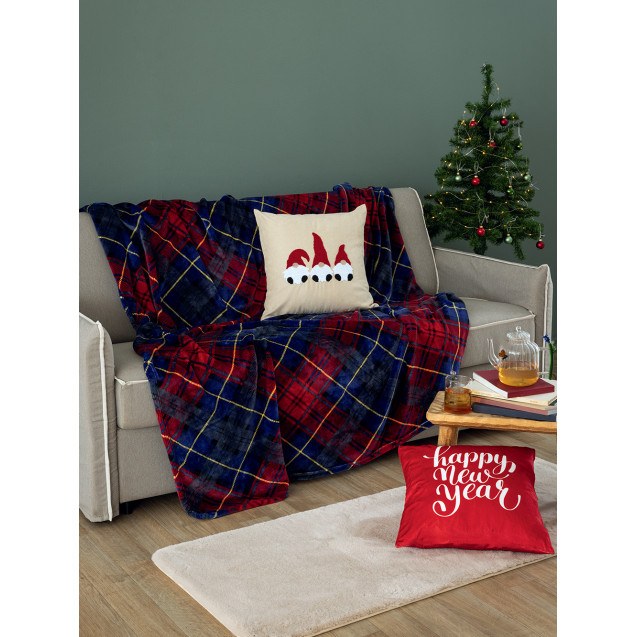 Κουβέρτα Fleece Μονή Palamaiki Claus Μπλε 160x220