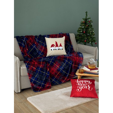 Κουβέρτα Fleece Μονή Palamaiki Claus Μπλε 160x220