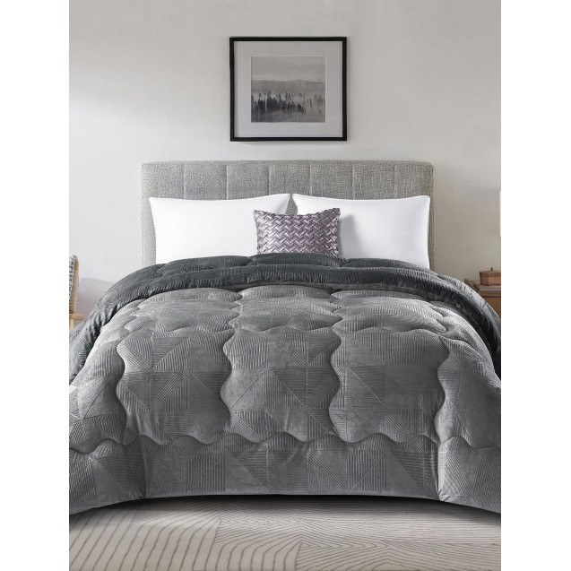 Κουβερτοπάπλωμα Μονό Madi Nivoro Ανθρακί 160x220