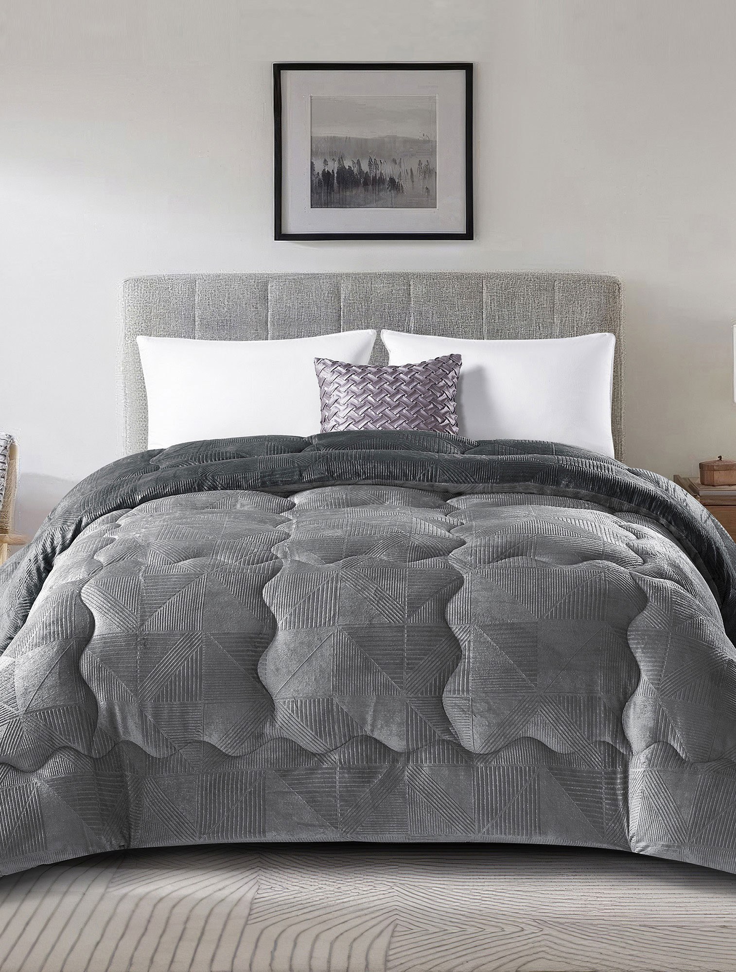 Κουβερτοπάπλωμα Υπέρδιπλο Madi Nivoro Ανθρακί 220x240