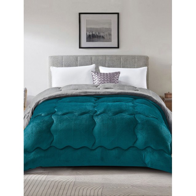 Κουβερτοπάπλωμα Μονό Madi Nivoro Πετρόλ 160x220