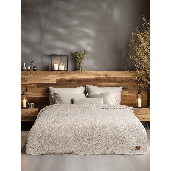 Κουβέρτα Υπέρδιπλη με Γούνα Madi Zanoria Μπεζ 220x240