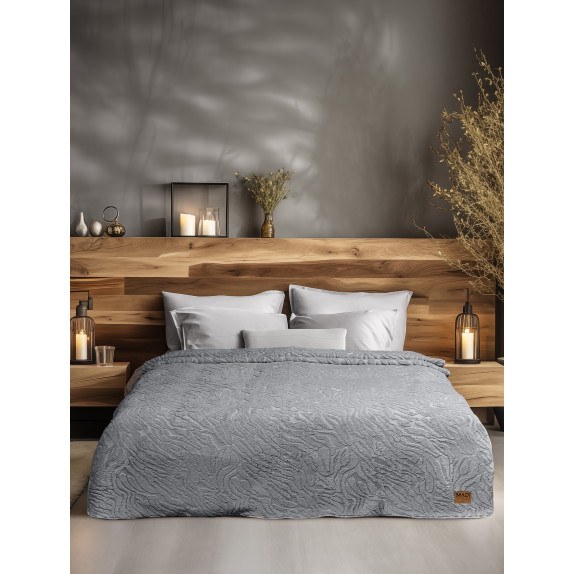 Κουβέρτα Μονή με Γούνα Madi Zanoria Γκρι 160x220