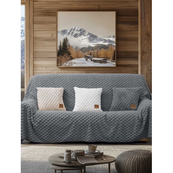 Ριχτάρι Τετραθέσιου Madi Maisony Γκρι 180x340