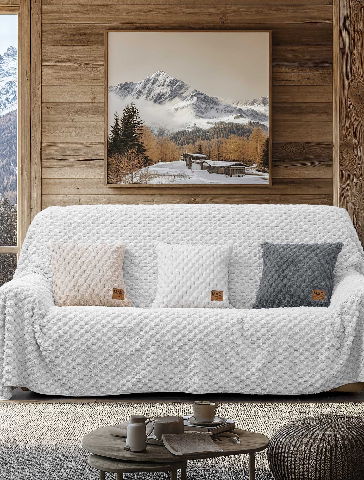 Ριχτάρι Πολυθρόνας Madi Maisony Λευκό 180x180