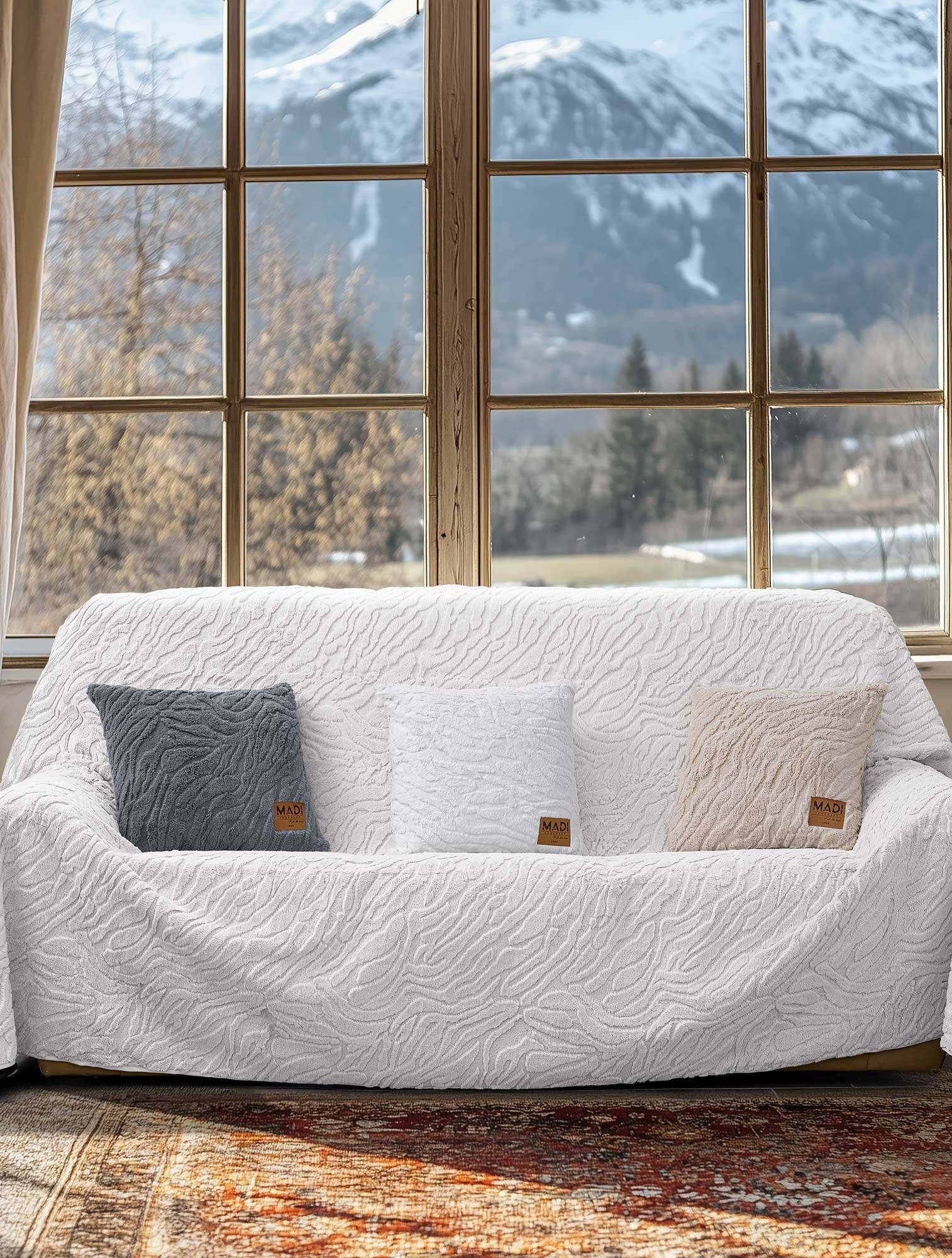 Ριχτάρι Πολυθρόνας Madi Serani Λευκό 180x180