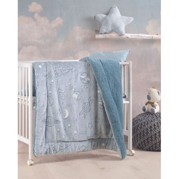 Κουβέρτα Κούνιας Με Γούνα Sherpa Φωσφοριζέ Rythmos Oddity...