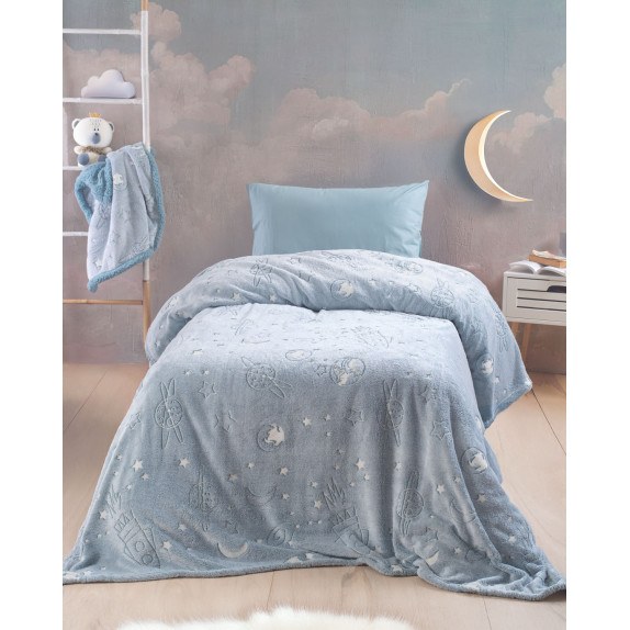 Κουβέρτα Fleece Φωσφοριζέ Μονή Rythmos Oddity 160x220