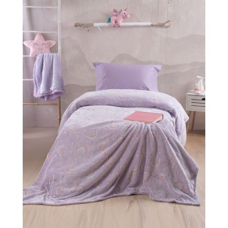 Κουβέρτα Fleece Φωσφοριζέ Μονή Rythmos Nelie 160x220