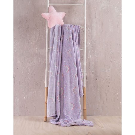 Κουβέρτα Fleece Φωσφοριζέ Μονή Rythmos Nelie 160x220