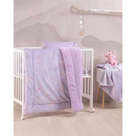 Κουβέρτα Κούνιας Με Γούνα Sherpa Φωσφοριζέ Rythmos Nelie 110x140