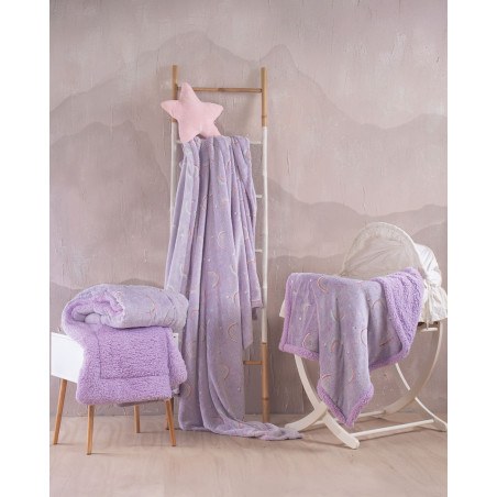 Κουβέρτα Fleece Φωσφοριζέ Κούνιας Rythmos Nelie 110x140