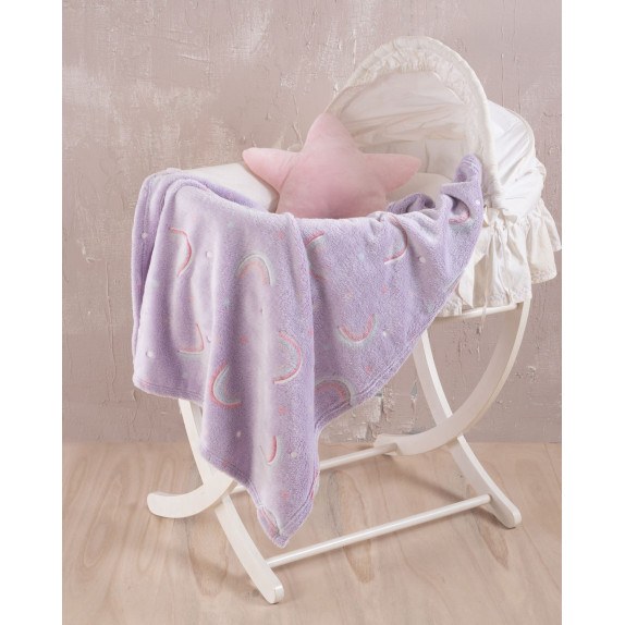 Κουβέρτα Fleece Φωσφοριζέ Αγκαλιάς Rythmos Nelie 80x110