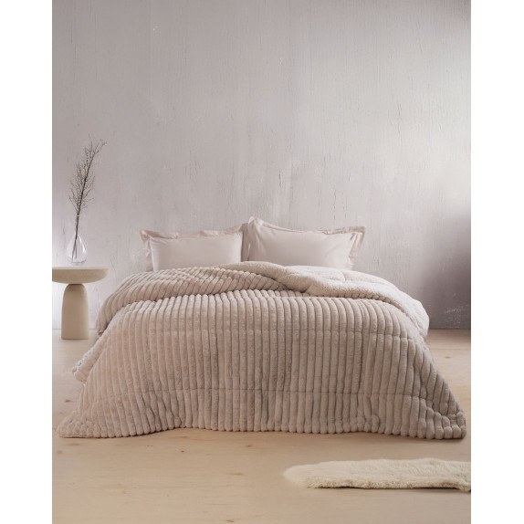 Κουβερτοπάπλωμα Υπέρδιπλο Rythmos Butter Μπεζ 220x240