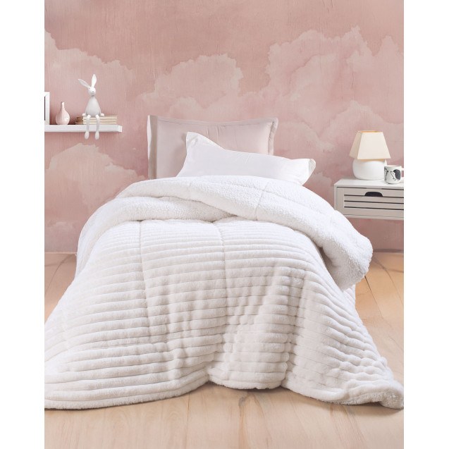 Κουβερτοπάπλωμα Υπέρδιπλο Rythmos Butter Λευκο...