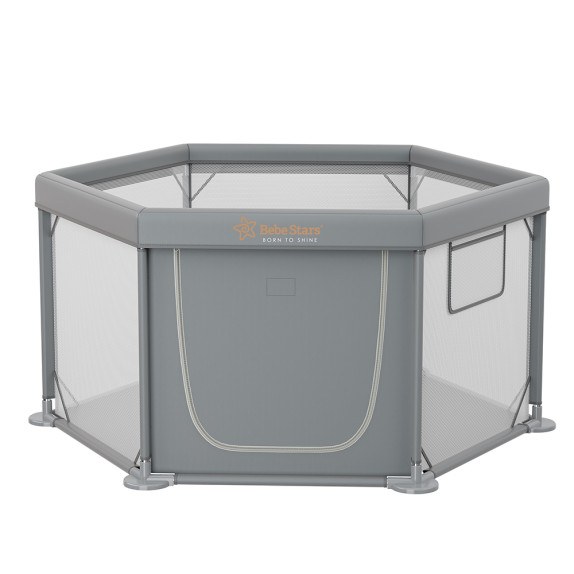 Παρκοκρέβατο Πολύγωνο Bebe Stars Nestilo Grey 889-100