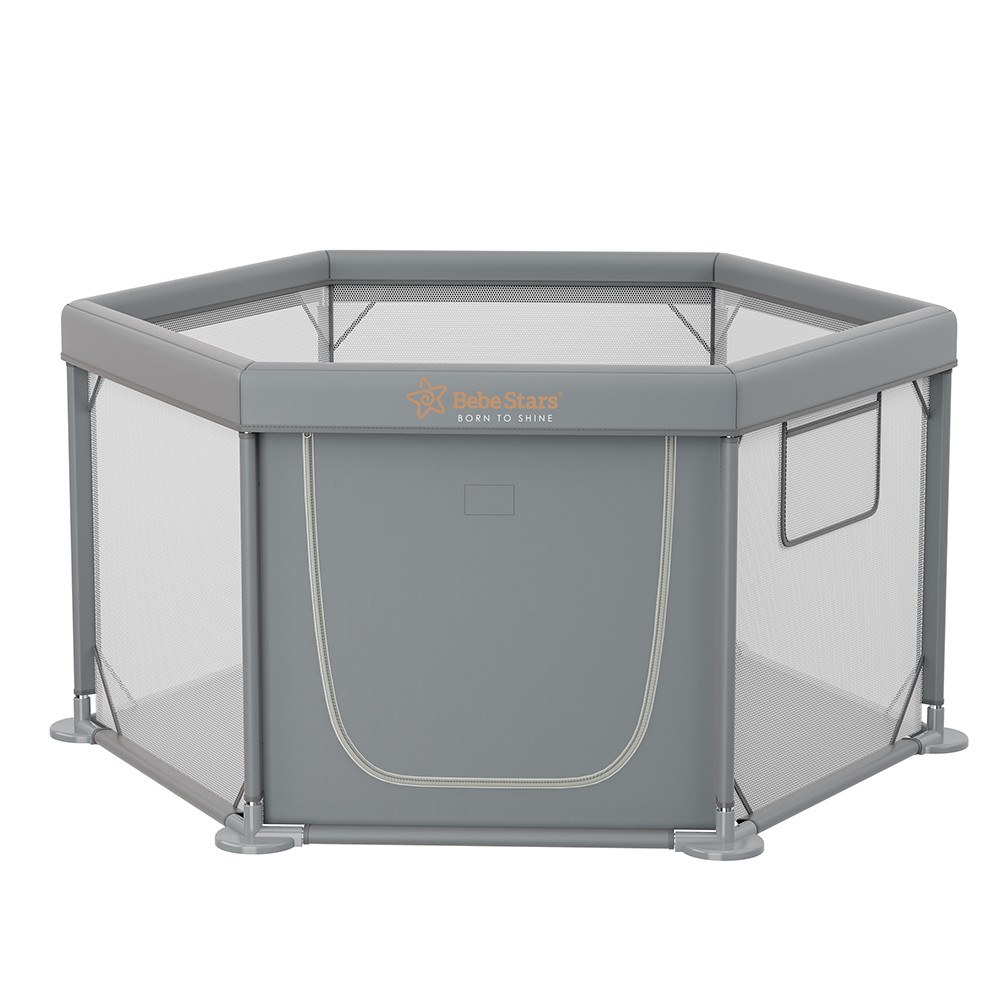 Bebe Stars Παρκοκρέβατο Πολύγωνο Bebe Stars Nestilo Grey 889-100