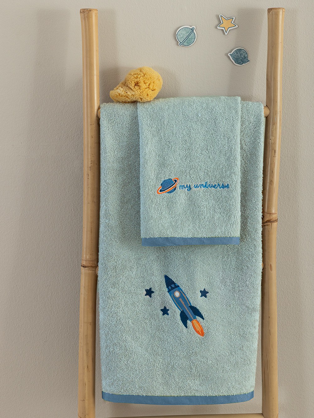 Σετ Παιδικές Πετσέτες 2 Τεμαχίων Palamaiki Mycosm Γκρι 40x70,70x140