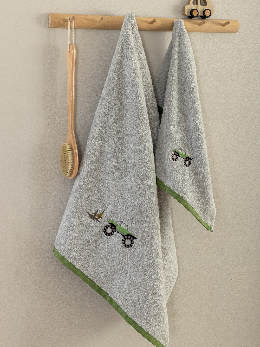 Palamaiki Σετ Παιδικές Πετσέτες 2 Τεμαχίων Palamaiki Mountain Γκρι 40x70,70x140