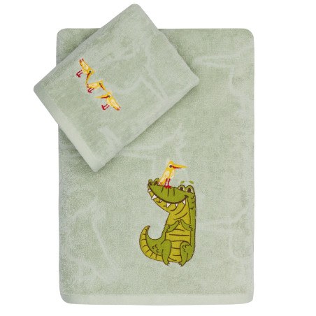 Σετ Βρεφικές Πετσέτες 2 Τεμαχίων Kentia Cocordilo 70x125,46x60