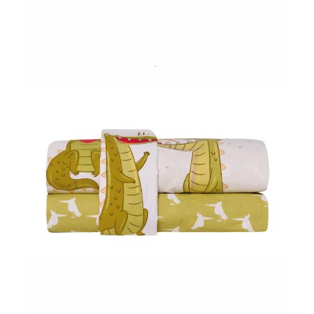 Σετ Παιδικά Σεντόνια Μονά 3 Τεμαχίων Kentia Cocordilo  160x270