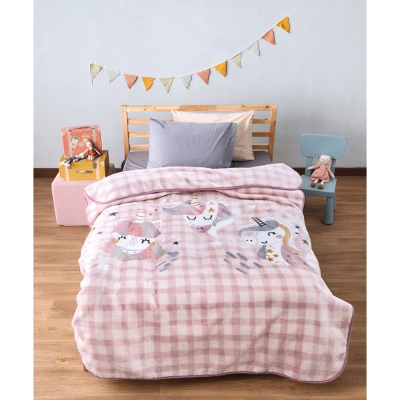 Παιδική Κουβέρτα Βελουτέ Μονή Kentia Corno  160x220