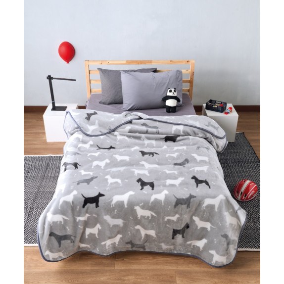 Παιδική Κουβέρτα Βελουτέ Μονή Kentia Dogo  160x220