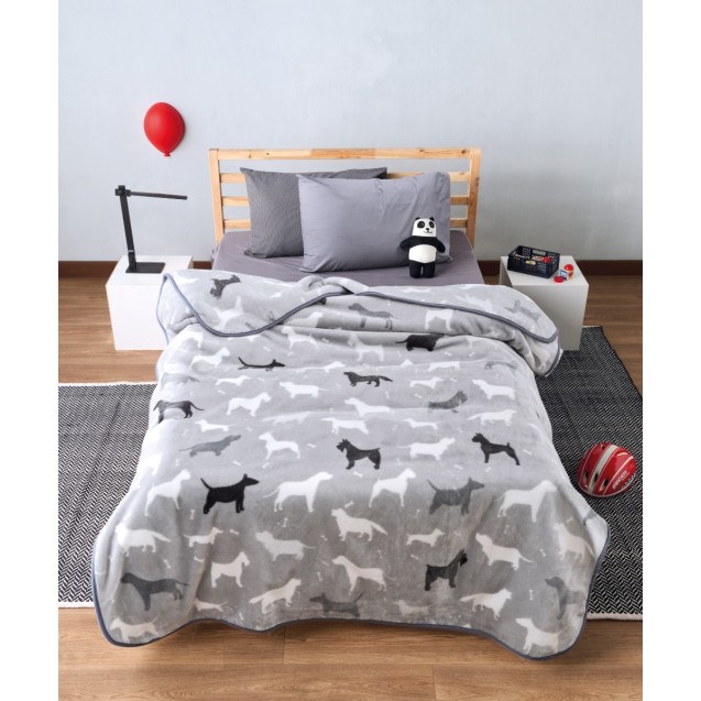 Παιδική Κουβέρτα Βελουτέ Μονή Kentia Dogo  160x220