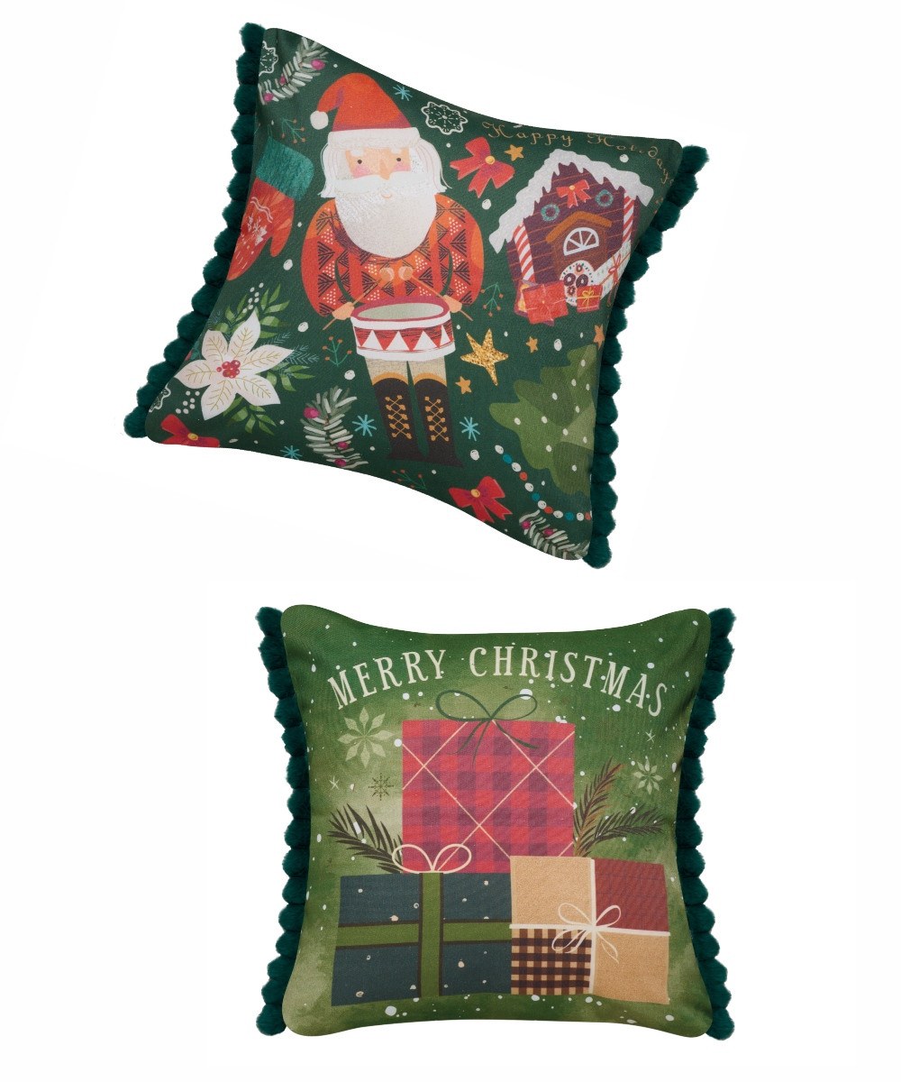 Σετ Χριστουγεννιάτικες Μαξιλαροθήκες Διακόσμησης 2 Τεμαχίων Kentia Snow 2512 50x50